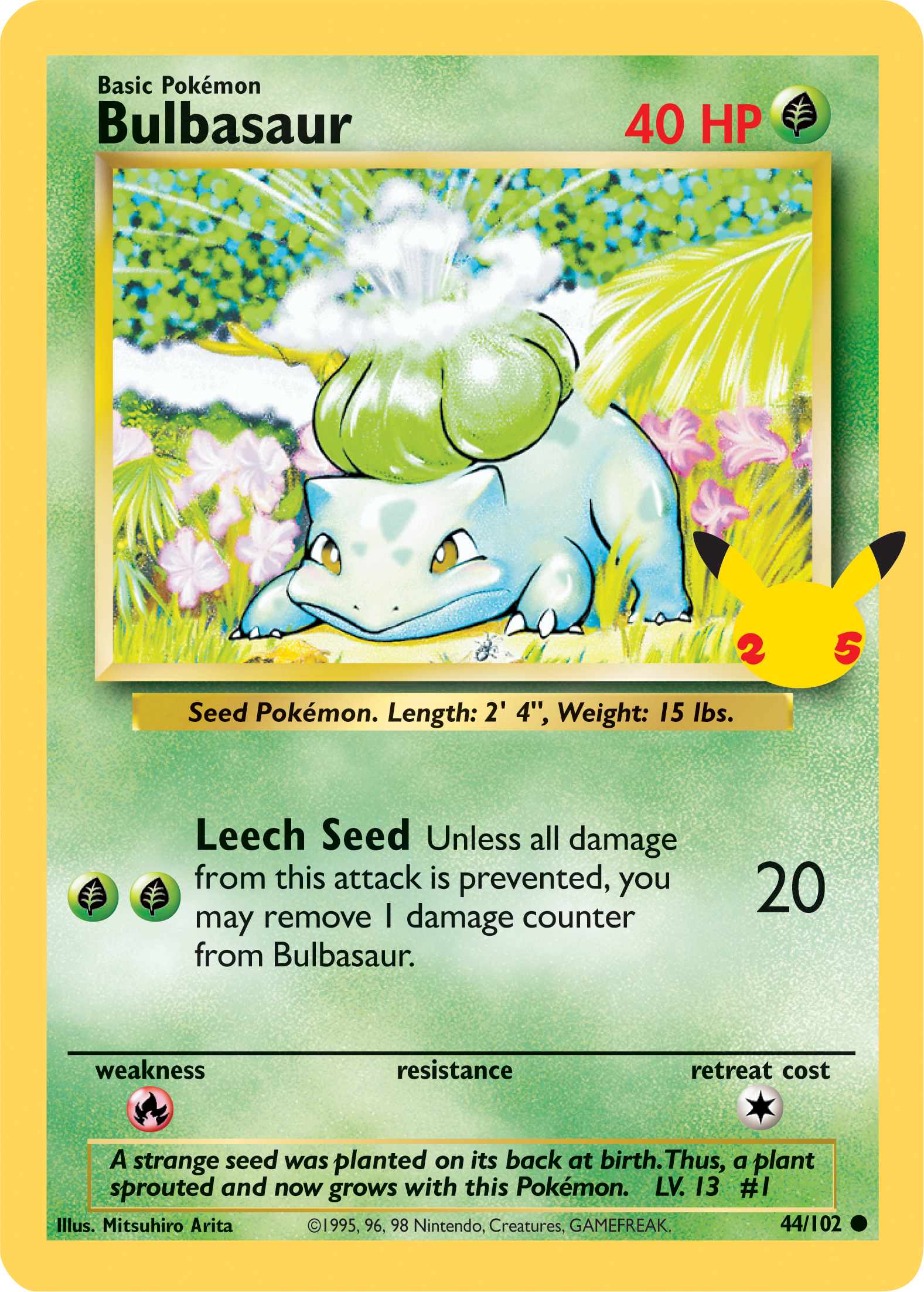 Bulbasaur (44/102) (Jumbo Card) [First Partner Pack] | Dragon's Lair Comics and Fantasy Houston TX