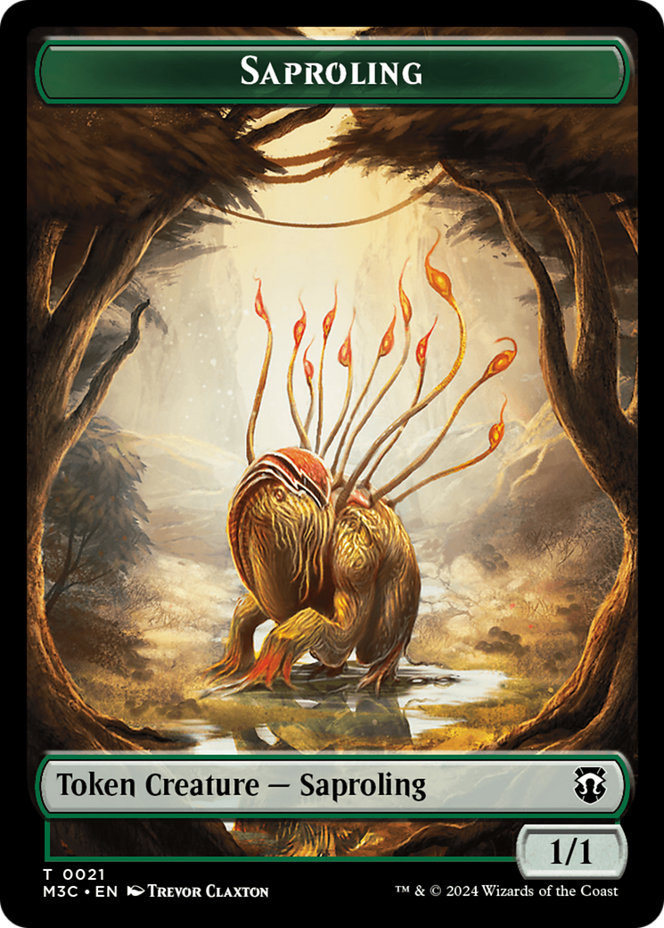 Tarmogoyf // Saproling Double-Sided Token [Modern Horizons 3 Commander Tokens] | Dragon's Lair Comics and Fantasy Houston TX