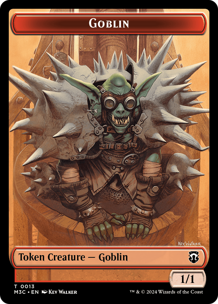 Tarmogoyf (Ripple Foil) // Goblin Double-Sided Token [Modern Horizons 3 Commander Tokens] | Dragon's Lair Comics and Fantasy Houston TX