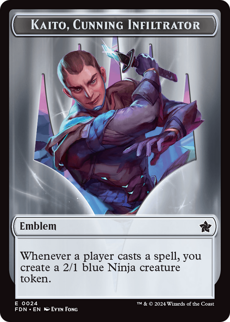 Emblem - Kaito, Cunning Infiltrator // Ninja Doubled-Sided Token [Foundations Tokens] | Dragon's Lair Comics and Fantasy Houston TX