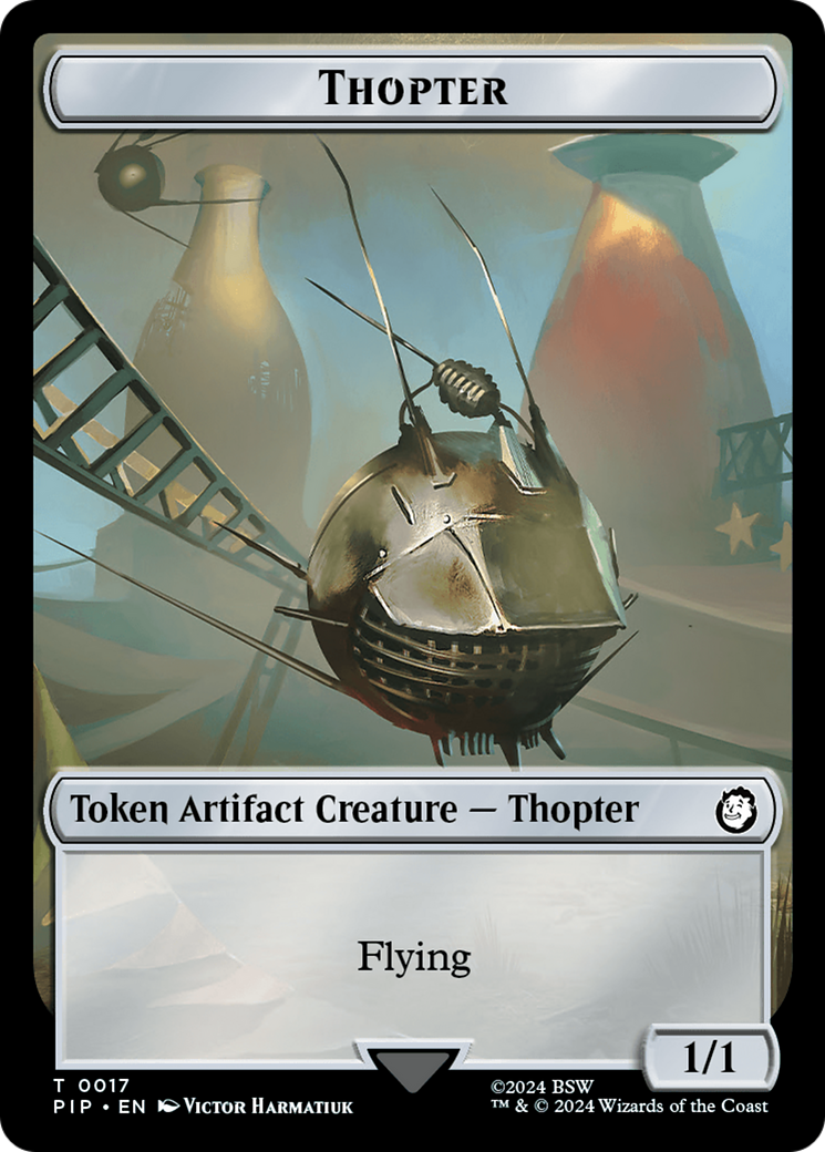 Food (0012) // Thopter Double-Sided Token [Fallout Tokens] | Dragon's Lair Comics and Fantasy Houston TX