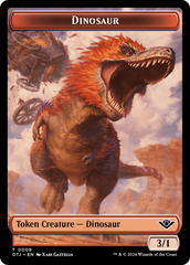 Dinosaur // Plot Double-Sided Token [Outlaws of Thunder Junction Tokens] | Dragon's Lair Comics and Fantasy Houston TX