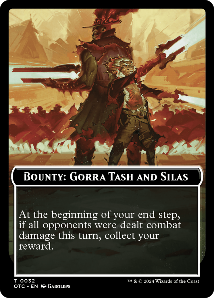 Bounty: Gorra Tash and Silas // Bounty Rules Double-Sided Token [Outlaws of Thunder Junction Commander Tokens] | Dragon's Lair Comics and Fantasy Houston TX