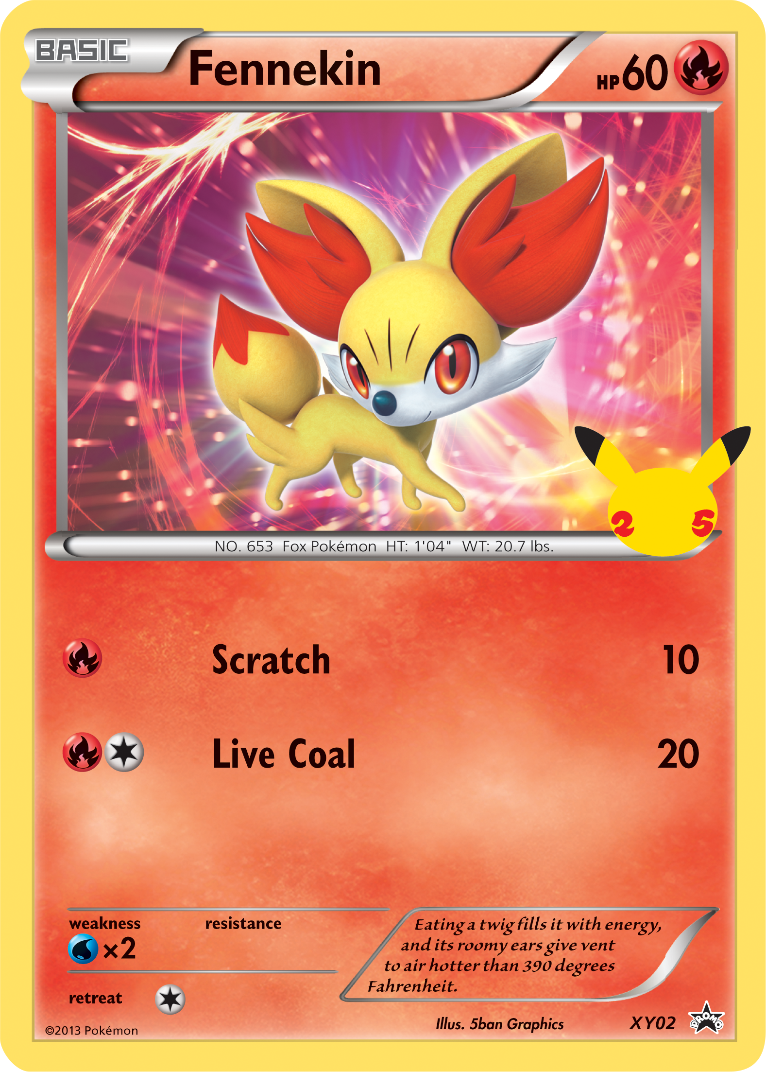 Fennekin (XY02) (Jumbo Card) [First Partner Pack] | Dragon's Lair Comics and Fantasy Houston TX