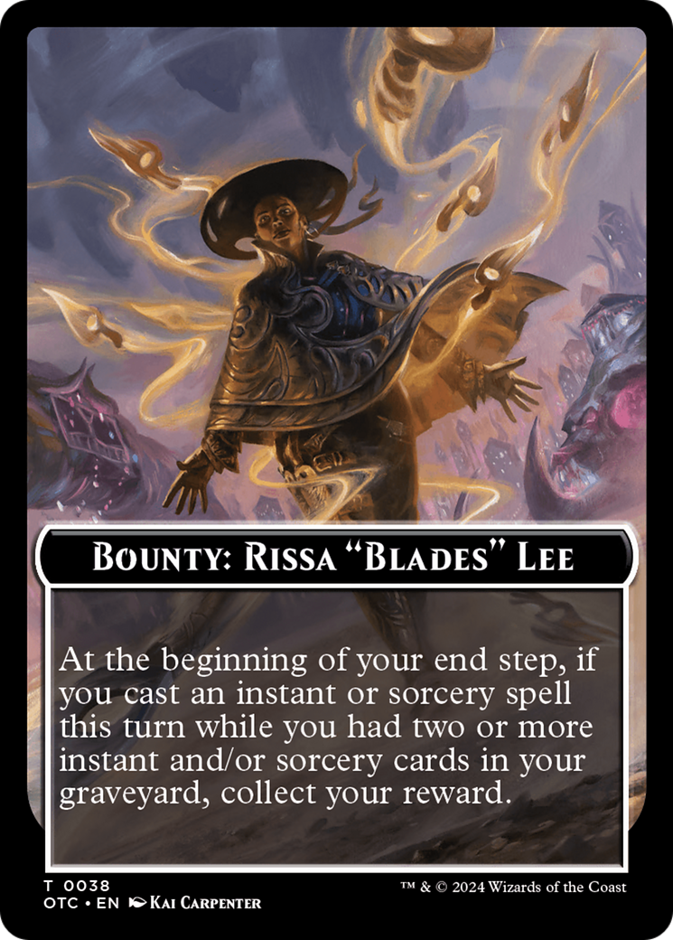 Bounty: Rissa "Blades" Lee // Bounty Rules Double-Sided Token [Outlaws of Thunder Junction Commander Tokens] | Dragon's Lair Comics and Fantasy Houston TX