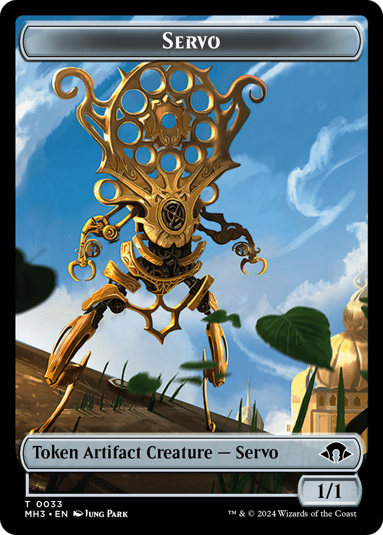 Phyrexian Myr // Servo Double-Sided Token [Modern Horizons 3 Commander Tokens] | Dragon's Lair Comics and Fantasy Houston TX