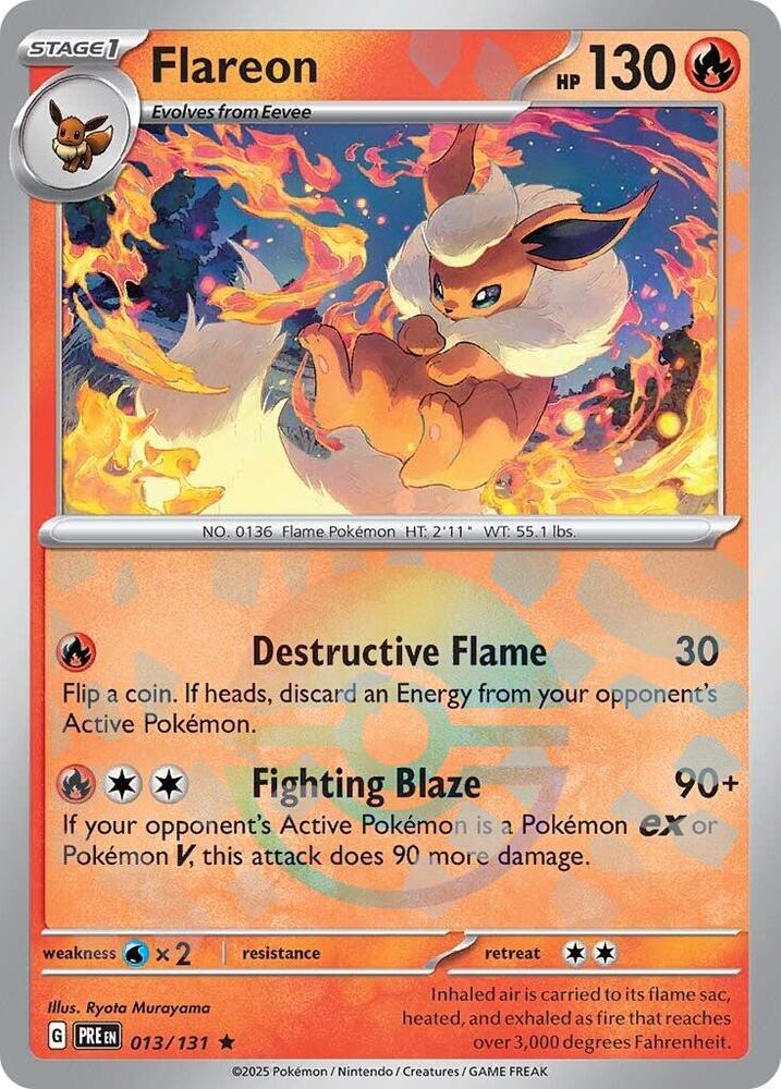 Flareon (013/131) (Poke Ball Pattern) [Scarlet & Violet: Prismatic Evolutions] | Dragon's Lair Comics and Fantasy Houston TX