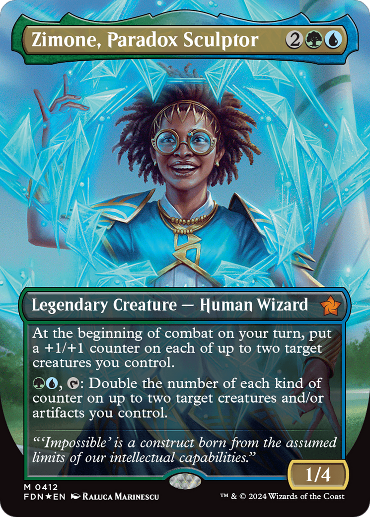 Zimone, Paradox Sculptor (Borderless) (Mana Foil) [Foundations] | Dragon's Lair Comics and Fantasy Houston TX