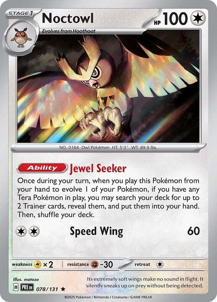 Noctowl (078/131) [Scarlet & Violet: Prismatic Evolutions] | Dragon's Lair Comics and Fantasy Houston TX