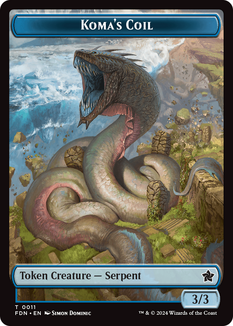 Scion of the Deep // Koma's Coil Doubled-Sided Token [Foundations Tokens] | Dragon's Lair Comics and Fantasy Houston TX