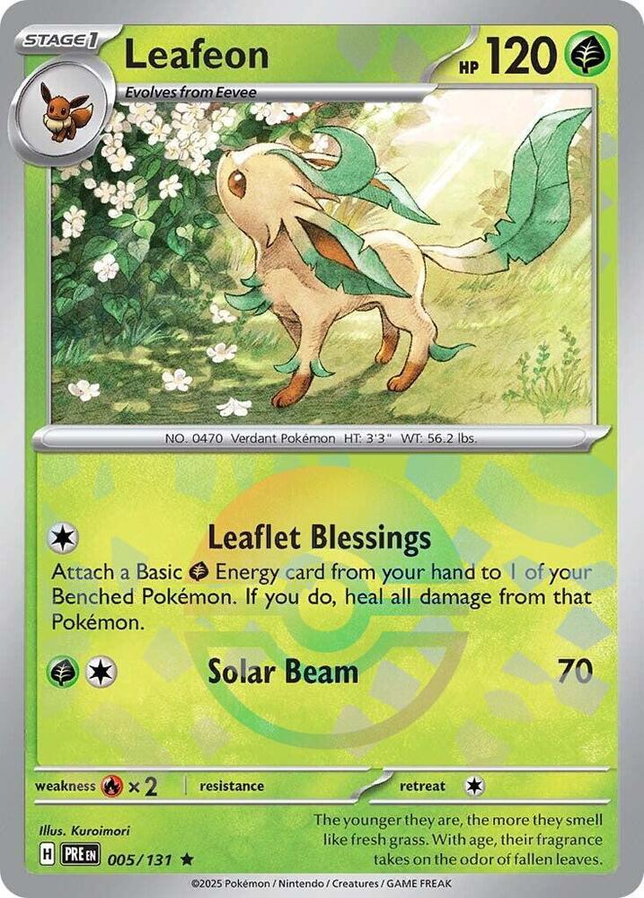 Leafeon (005/131) (Poke Ball Pattern) [Scarlet & Violet: Prismatic Evolutions] | Dragon's Lair Comics and Fantasy Houston TX