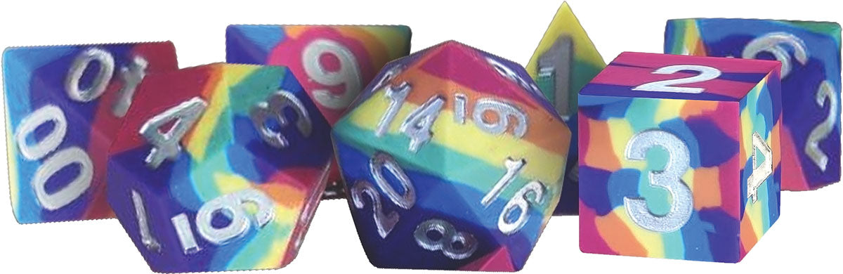 DND Dice Poly 7 Dice Set: Rainbow (Silicone) | Dragon's Lair Comics and Fantasy Houston TX