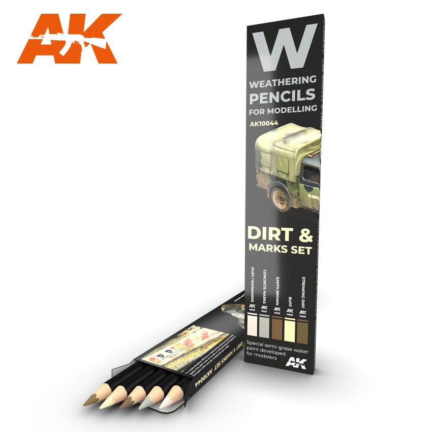 AK Interactive Weathering Pencils for Modelling: Splashes Dirt and Stains | Dragon's Lair Comics and Fantasy Houston TX