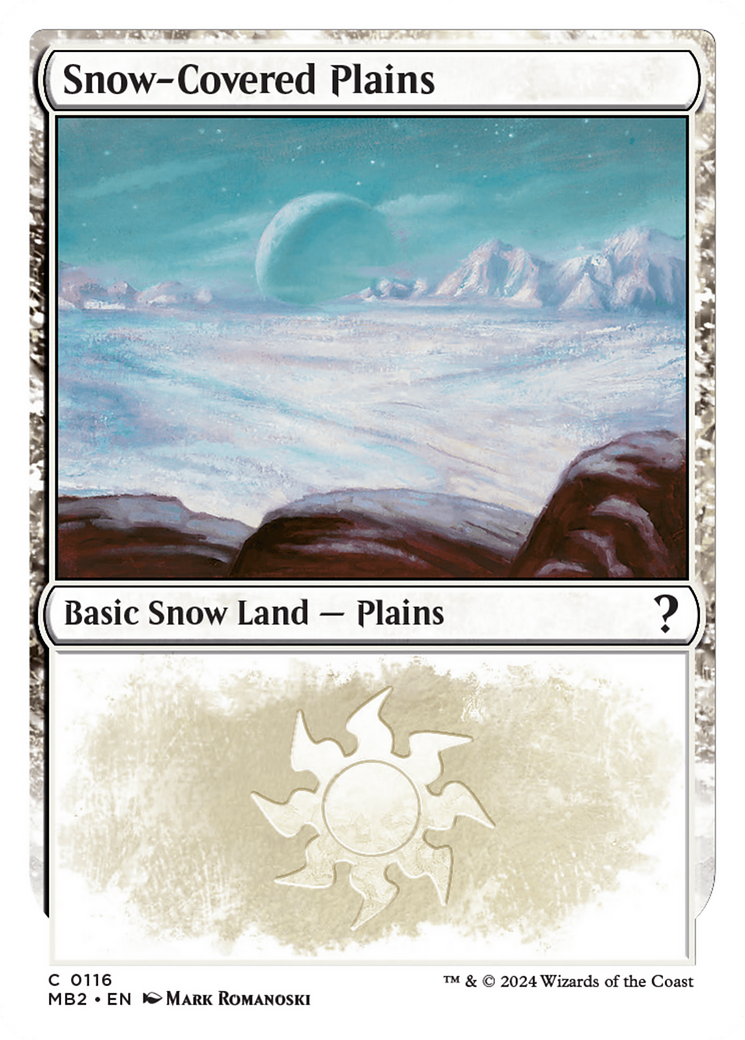 Snow-Covered Plains (White Border) [Mystery Booster 2] | Dragon's Lair Comics and Fantasy Houston TX