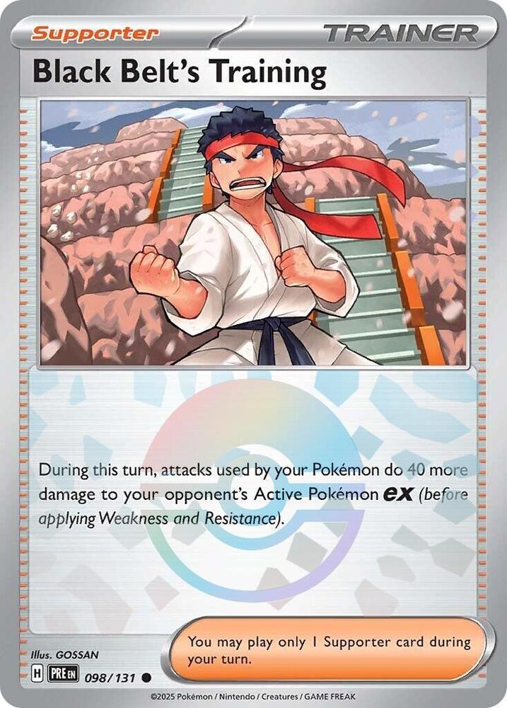 Black Belt's Training (098/131) (Poke Ball Pattern) [Scarlet & Violet: Prismatic Evolutions] | Dragon's Lair Comics and Fantasy Houston TX