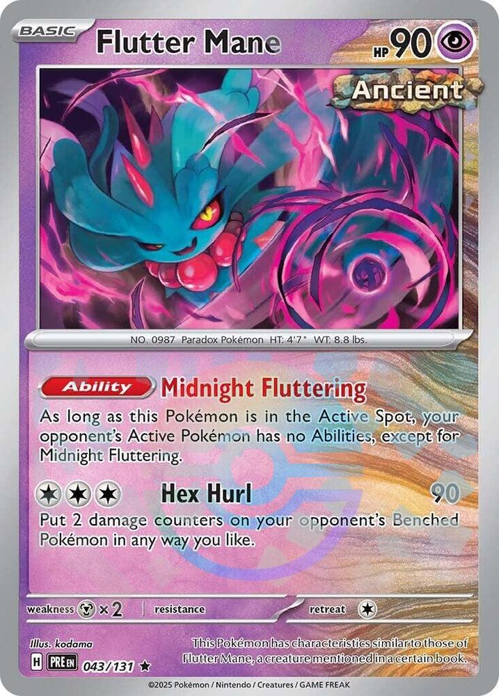 Flutter Mane (043/131) (Poke Ball Pattern) [Scarlet & Violet: Prismatic Evolutions] | Dragon's Lair Comics and Fantasy Houston TX