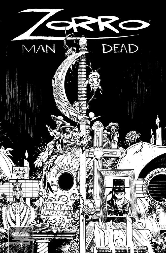 Zorro Man Of The Dead #4 (Of 4) Cover B Murphy Black & White (Mature) | Dragon's Lair Comics and Fantasy Houston TX