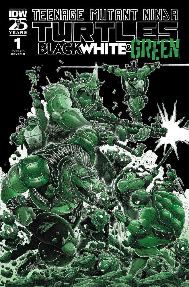 Teenage Mutant Ninja Turtles: Black, White, And Green #1 Variant B (Stokoe) | Dragon's Lair Comics and Fantasy Houston TX