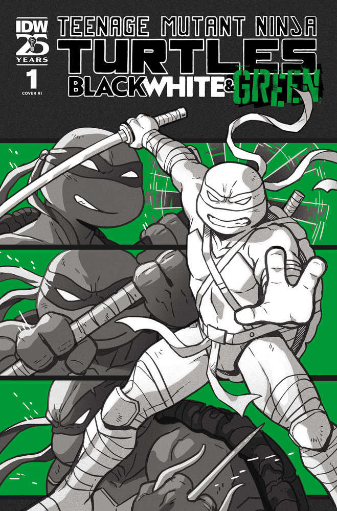 Teenage Mutant Ninja Turtles: Black, White, And Green #1 Variant Ri (10) (Ganuch Eau Foil Variant) | Dragon's Lair Comics and Fantasy Houston TX