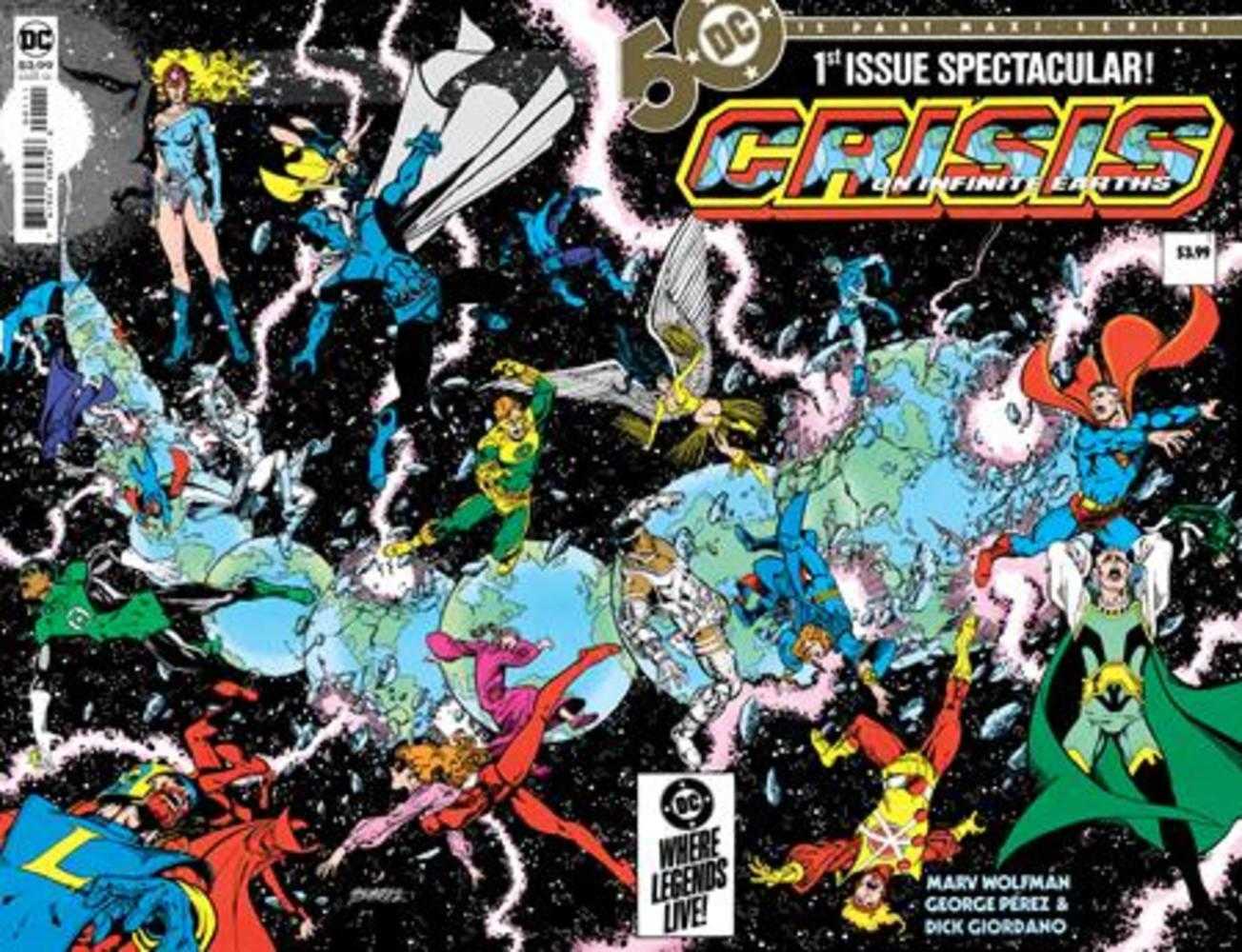 Crisis On Infinite Earths #1 (Of 12) Facsimile Edition Cover A George Perez Wraparound | Dragon's Lair Comics and Fantasy Houston TX