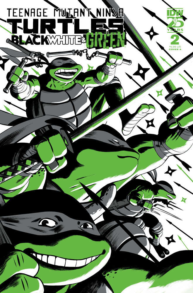 Teenage Mutant Ninja Turtles: Black, White, And Green #2 Cover A (RodríGuez) | Dragon's Lair Comics and Fantasy Houston TX