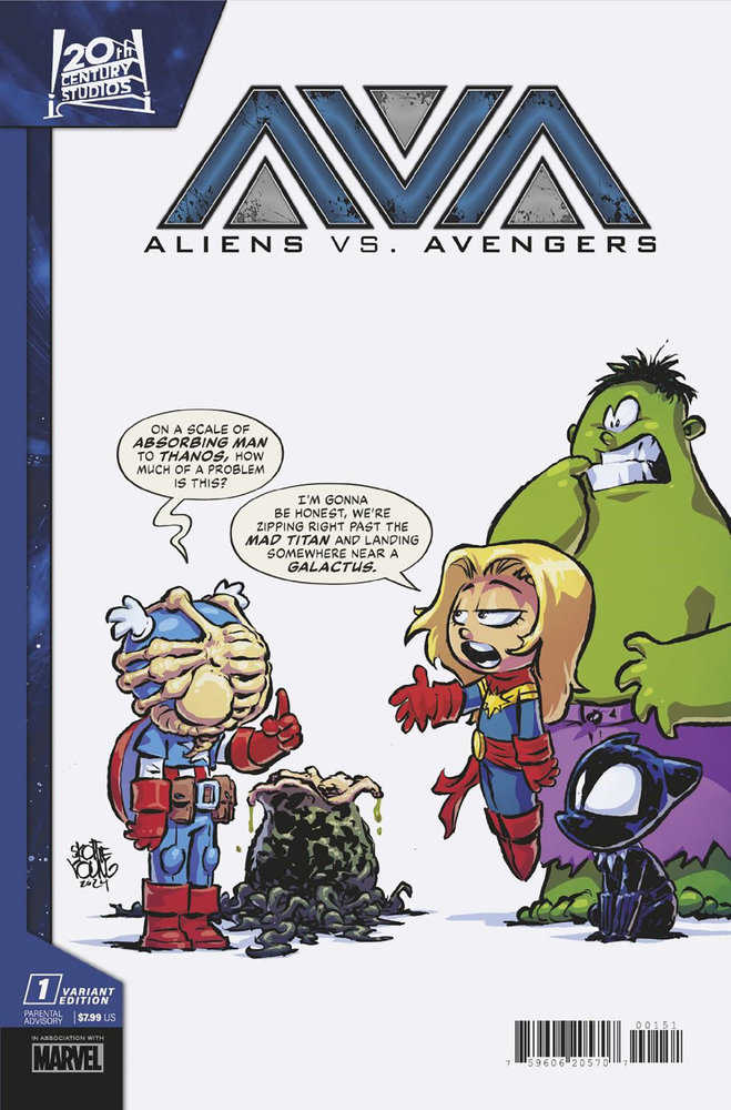 Aliens vs Avengers #1 Skottie Young Variant | Dragon's Lair Comics and Fantasy Houston TX