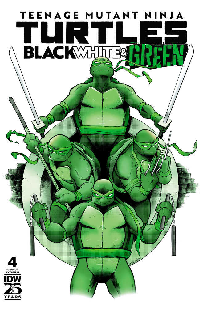 Teenage Mutant Ninja Turtles: Black, White, And Green #4 Variant B (Garbett) | Dragon's Lair Comics and Fantasy Houston TX