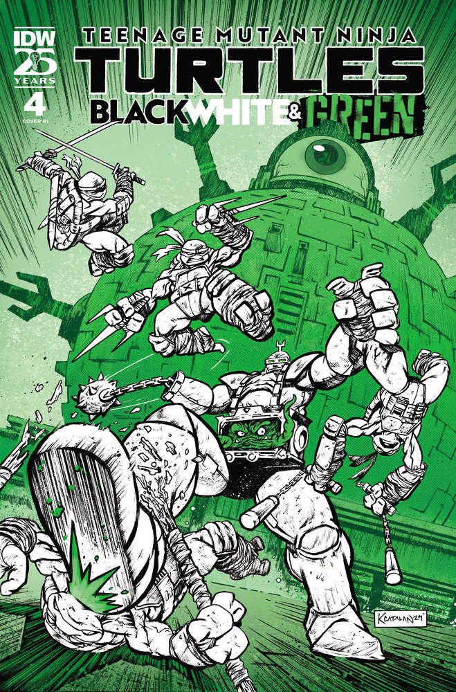 Teenage Mutant Ninja Turtles: Black, White, And Green #4 Variant Ri (10) (Catalan Foil Variant) | Dragon's Lair Comics and Fantasy Houston TX