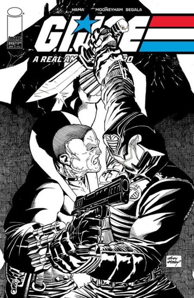 G.I. Joe A Real American Hero #313 Cover B Andy Kubert Black & White Variant | Dragon's Lair Comics and Fantasy Houston TX