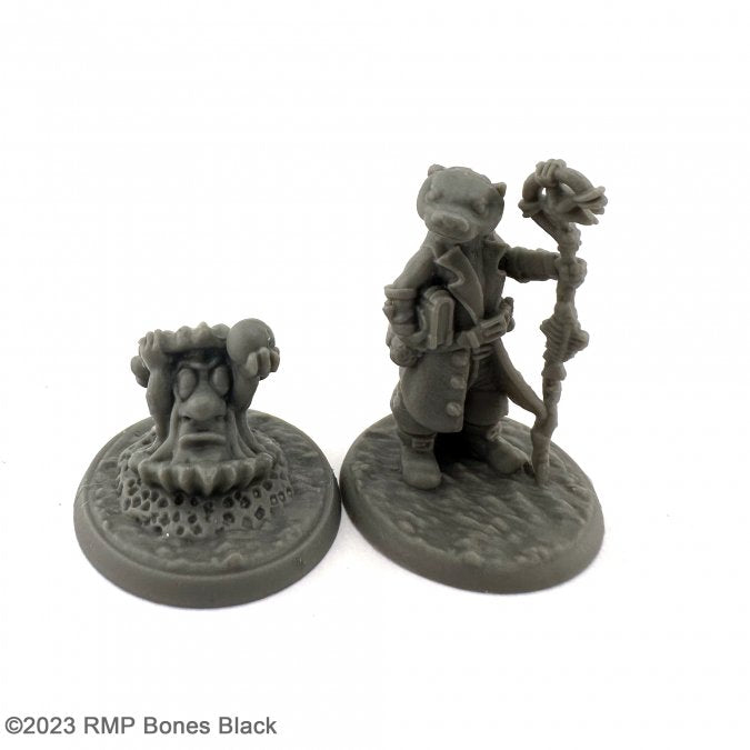 Reaper Bones Black: Otterfolk Mage & Familiar | Dragon's Lair Comics and Fantasy Houston TX