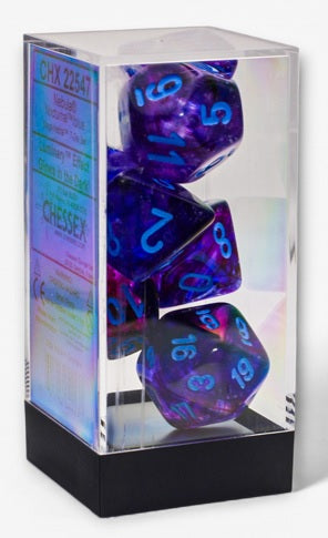 Chessex Nebula: Mega-hedral Nocturnal/blue 7-Die Set | Dragon's Lair Comics and Fantasy Houston TX