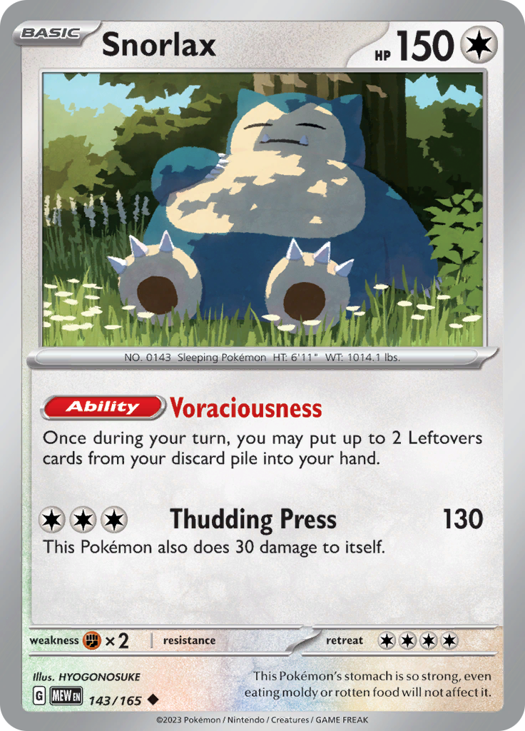 Snorlax (143/165) [Scarlet & Violet 151] | Dragon's Lair Comics and Fantasy Houston TX