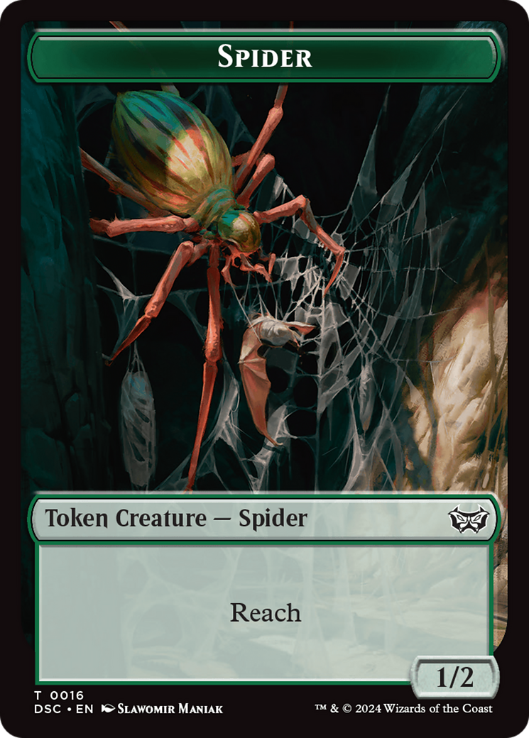 Treefolk // Spider Double-Sided Token [Duskmourn: House of Horror Commander Tokens] | Dragon's Lair Comics and Fantasy Houston TX