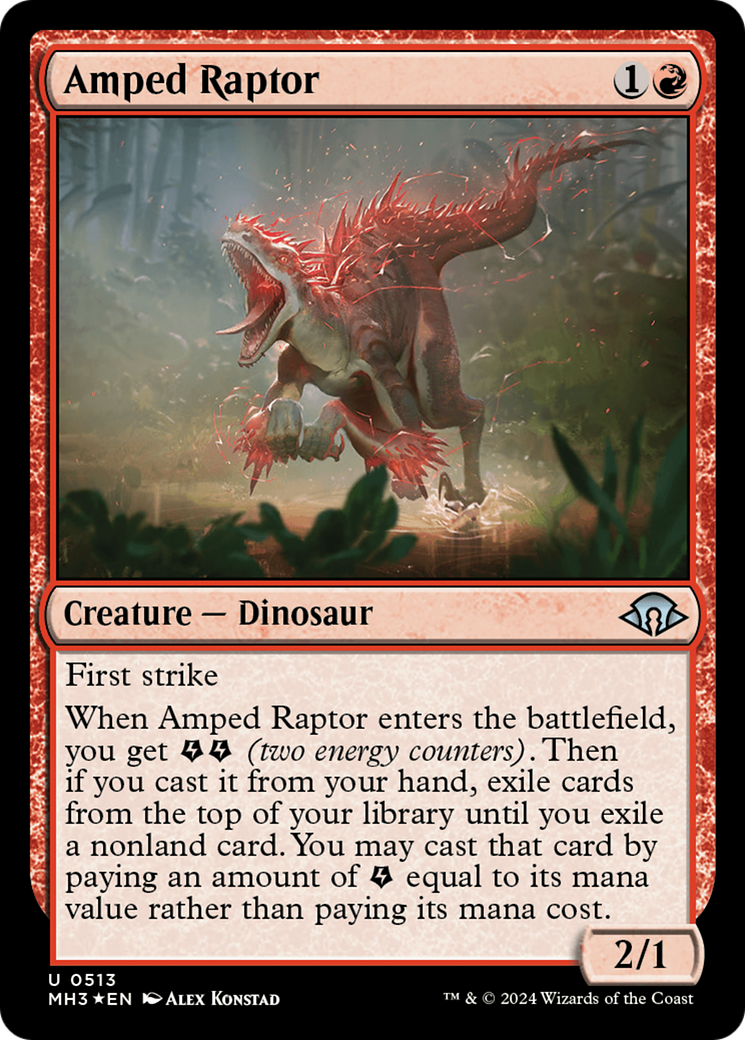 Amped Raptor (Ripple Foil) [Modern Horizons 3] | Dragon's Lair Comics and Fantasy Houston TX