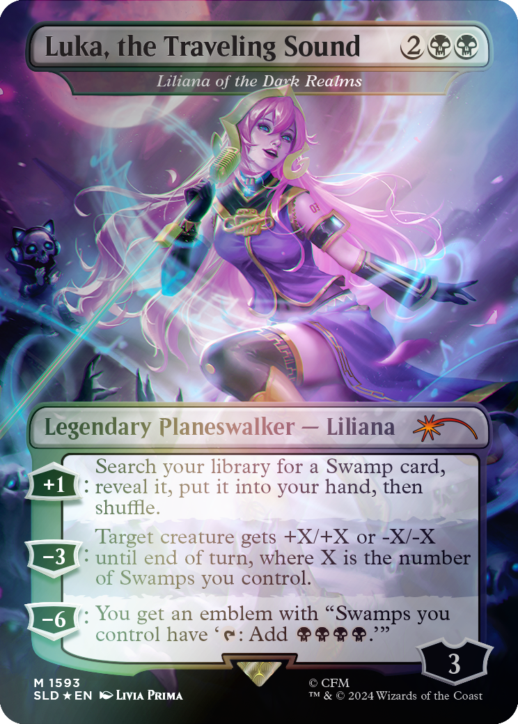 Luka, the Traveling Sound - Liliana of the Dark Realms (Rainbow Foil) [Secret Lair Drop Series] | Dragon's Lair Comics and Fantasy Houston TX