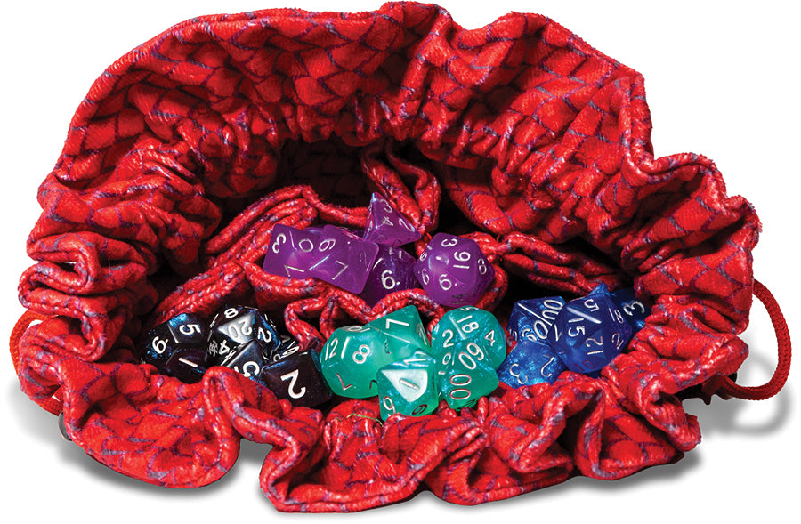 Fanroll Dragon Storm Velvet Compartment Dice Bag: Red Dragon Scales | Dragon's Lair Comics and Fantasy Houston TX