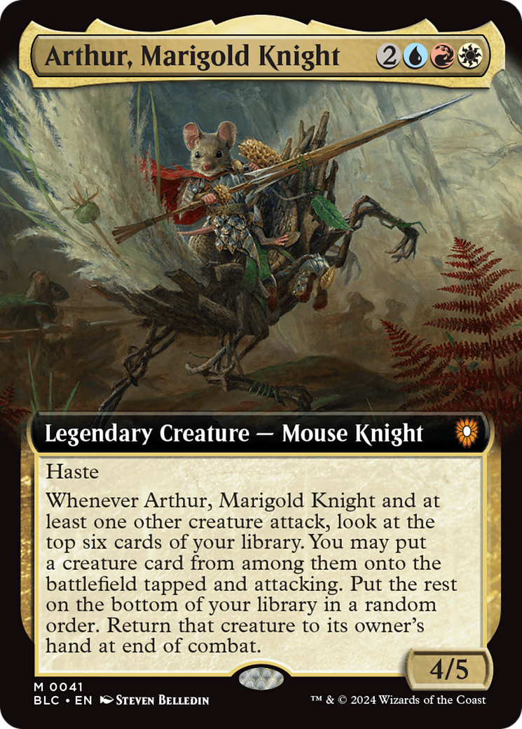 Arthur, Marigold Knight (Extended Art) [Bloomburrow Commander] | Dragon's Lair Comics and Fantasy Houston TX