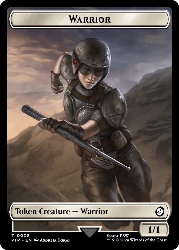 Soldier (0010) // Warrior Double-Sided Token [Fallout Tokens] | Dragon's Lair Comics and Fantasy Houston TX