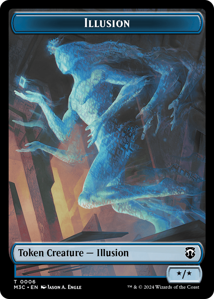 Illusion (Ripple Foil) // Servo Double-Sided Token [Modern Horizons 3 Commander Tokens] | Dragon's Lair Comics and Fantasy Houston TX