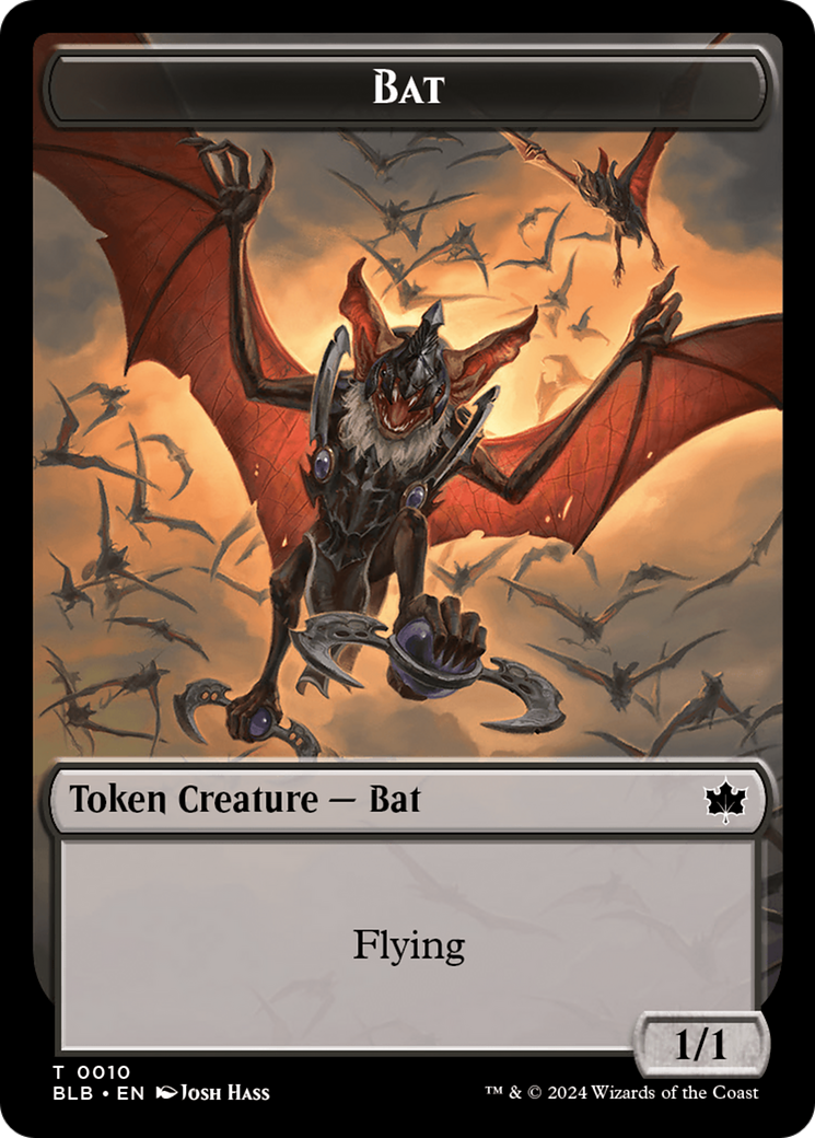 Bat // Warren Warleader Double-Sided Token [Bloomburrow Tokens] | Dragon's Lair Comics and Fantasy Houston TX