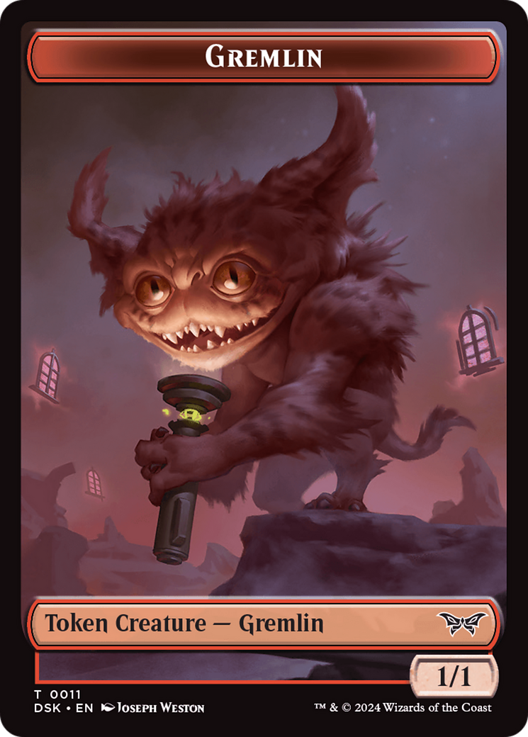 Glimmer // Gremlin Double-Sided Token [Duskmourn: House of Horror Tokens] | Dragon's Lair Comics and Fantasy Houston TX