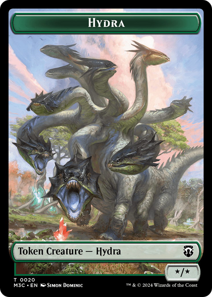 Hydra (Ripple Foil) // Boar Double-Sided Token [Modern Horizons 3 Commander Tokens] | Dragon's Lair Comics and Fantasy Houston TX