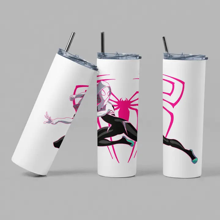 The Geek Boutique: Spider-Gwen Movie Inspired Blue Glow Tumbler | Dragon's Lair Comics and Fantasy Houston TX