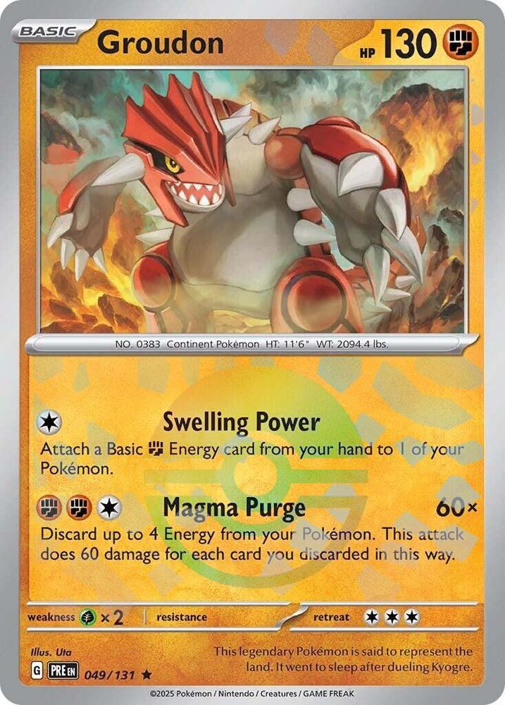 Groudon (049/131) (Poke Ball Pattern) [Scarlet & Violet: Prismatic Evolutions] | Dragon's Lair Comics and Fantasy Houston TX