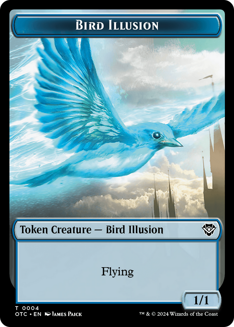 Dragon Elemental // Bird Illusion Double-Sided Token [Outlaws of Thunder Junction Commander Tokens] | Dragon's Lair Comics and Fantasy Houston TX