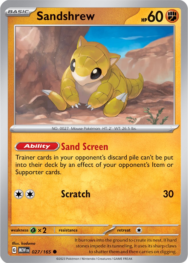 Sandshrew (027/165) [Scarlet & Violet 151] | Dragon's Lair Comics and Fantasy Houston TX