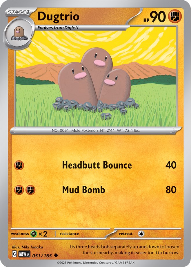 Dugtrio (051/165) [Scarlet & Violet 151] | Dragon's Lair Comics and Fantasy Houston TX