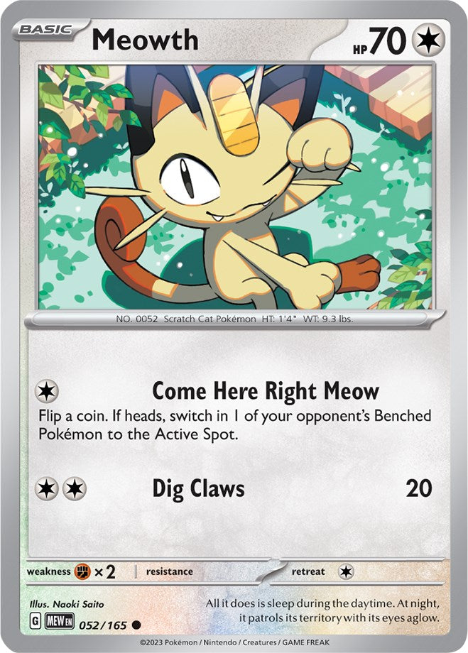 Meowth (052/165) [Scarlet & Violet 151] | Dragon's Lair Comics and Fantasy Houston TX