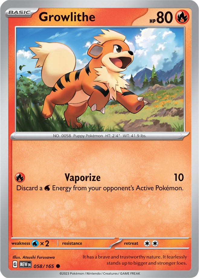 Growlithe (058/165) [Scarlet & Violet 151] | Dragon's Lair Comics and Fantasy Houston TX