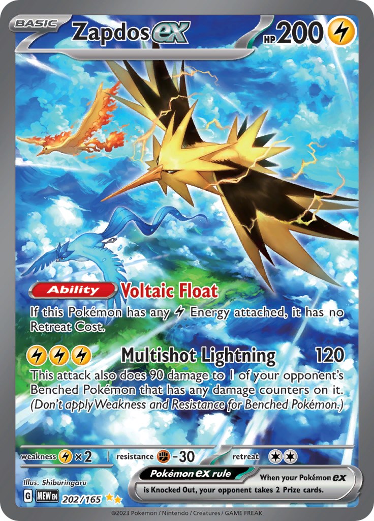 Zapdos ex (202/165) [Scarlet & Violet 151] | Dragon's Lair Comics and Fantasy Houston TX